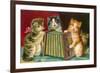 Kittens Playing Concertina-null-Framed Art Print