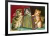 Kittens Playing Concertina-null-Framed Art Print