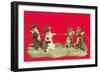 Kittens Playing Tug of War-null-Framed Art Print