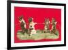 Kittens Playing Tug of War-null-Framed Art Print