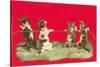 Kittens Playing Tug of War-null-Stretched Canvas