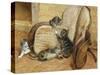 Kittens Playing-Frank Paton-Stretched Canvas