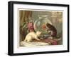 Kittens Watching Fish in Bowl-null-Framed Art Print