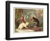 Kittens Watching Fish in Bowl-null-Framed Art Print