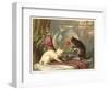 Kittens Watching Fish in Bowl-null-Framed Art Print