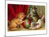 Kittens with Ball-null-Mounted Art Print