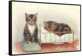 Kittens with Crib-null-Framed Stretched Canvas
