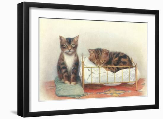 Kittens with Crib-null-Framed Art Print