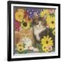 Kitties and Flowers-William Vanderdasson-Framed Giclee Print