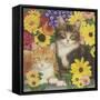 Kitties and Flowers-William Vanderdasson-Framed Stretched Canvas