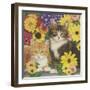 Kitties and Flowers-William Vanderdasson-Framed Giclee Print