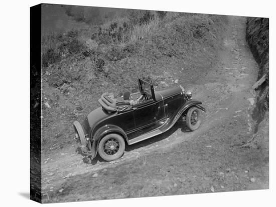 Kitty Brunell driving a 1930 2-seater Ford Model A, 1931-Bill Brunell-Stretched Canvas