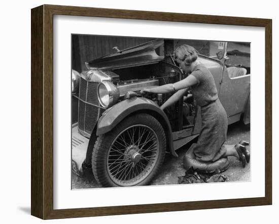 Kitty Brunell Working on Her Mg F Magna-null-Framed Photographic Print