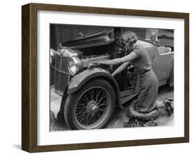 Kitty Brunell Working on Her Mg F Magna-null-Framed Photographic Print