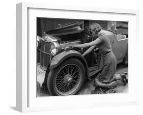 Kitty Brunell Working on Her Mg F Magna-null-Framed Photographic Print