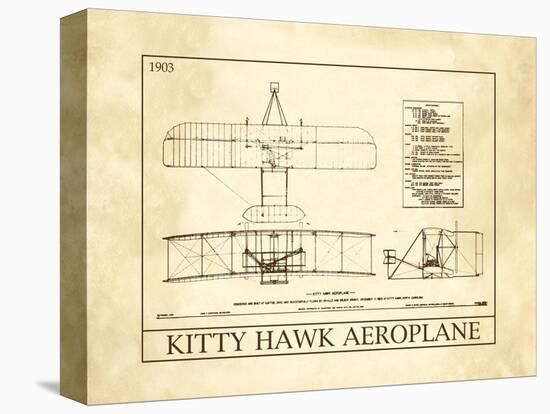 Kitty Hawk Aeroplane-null-Stretched Canvas