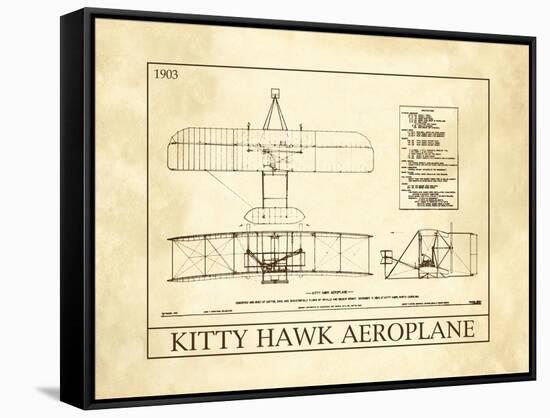 Kitty Hawk Aeroplane-null-Framed Stretched Canvas