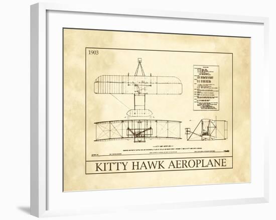 Kitty Hawk Aeroplane-null-Framed Art Print