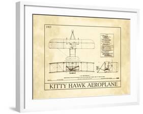 Kitty Hawk Aeroplane-null-Framed Art Print