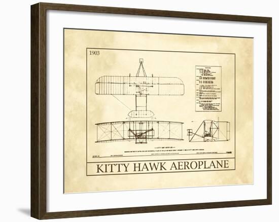 Kitty Hawk Aeroplane-null-Framed Art Print