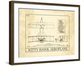 Kitty Hawk Aeroplane-null-Framed Art Print