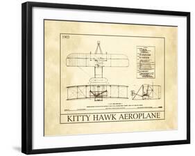 Kitty Hawk Aeroplane-null-Framed Art Print