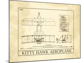 Kitty Hawk Aeroplane-null-Mounted Art Print