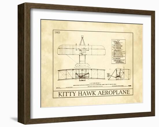 Kitty Hawk Aeroplane-null-Framed Art Print