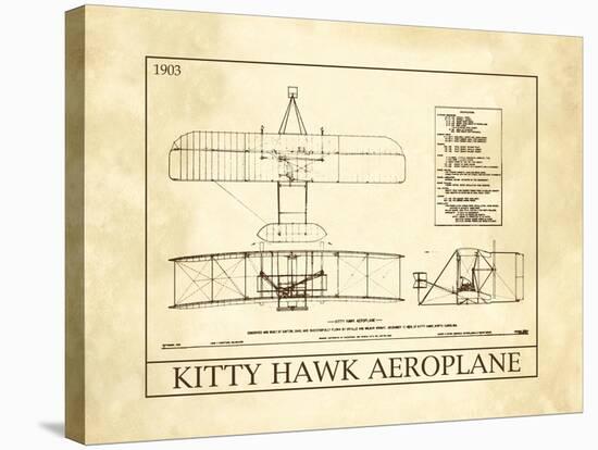 Kitty Hawk Aeroplane-null-Stretched Canvas