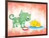 Kitty Koo-Blue Fish-Framed Art Print