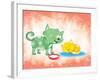 Kitty Koo-Blue Fish-Framed Art Print