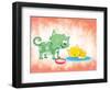 Kitty Koo-Blue Fish-Framed Art Print