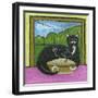 Kitty Likes Cherry Pie-Cheryl Bartley-Framed Giclee Print