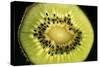 Kiwi Fruit Cross Section Showing Seeds-null-Stretched Canvas