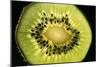 Kiwi Fruit Cross Section Showing Seeds-null-Mounted Photographic Print