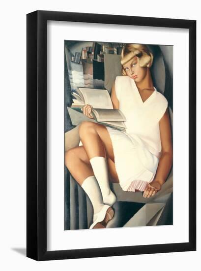 Kizette en Rose-Tamara de Lempicka-Framed Premium Giclee Print