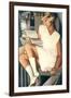 Kizette en Rose-Tamara de Lempicka-Framed Premium Giclee Print