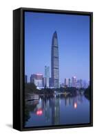 KK100 (KingKey 100) skyscraper and Lizhi Park, Shenzhen, Guangdong, China-Ian Trower-Framed Stretched Canvas