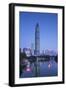 KK100 (KingKey 100) skyscraper and Lizhi Park, Shenzhen, Guangdong, China-Ian Trower-Framed Photographic Print