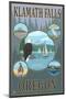 Klamath Falls, Oregon - Scenic Travel Poster-Lantern Press-Mounted Art Print