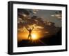 Klan00084 Silhouette Sunset Man Happy Sky in the New Mexico Sandia Mountains-Kevin Lange-Framed Photographic Print