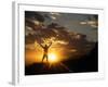 Klan00084 Silhouette Sunset Man Happy Sky in the New Mexico Sandia Mountains-Kevin Lange-Framed Photographic Print