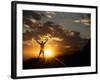 Klan00084 Silhouette Sunset Man Happy Sky in the New Mexico Sandia Mountains-Kevin Lange-Framed Photographic Print