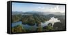 Kland Gate Dam Reservoir and rainforest from Bukit Tabur Mountain, Kuala Lumpur, Malaysia-Matthew Williams-Ellis-Framed Stretched Canvas