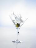 Martini with Green Olive (Splash)-Klaus Arras-Photographic Print