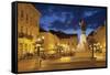 Klauzal Square at Dusk, Szeged, Southern Plain, Hungary, Europe-Ian Trower-Framed Stretched Canvas