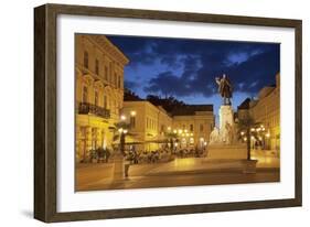 Klauzal Square at Dusk, Szeged, Southern Plain, Hungary, Europe-Ian Trower-Framed Photographic Print