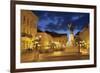 Klauzal Square at Dusk, Szeged, Southern Plain, Hungary, Europe-Ian Trower-Framed Photographic Print