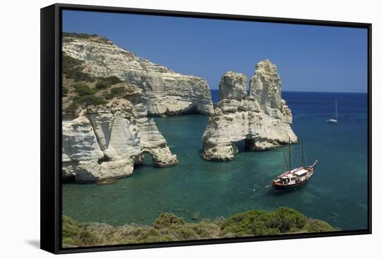 Kleftiko, Milos, Cyclades, Greece-Katja Kreder-Framed Stretched Canvas