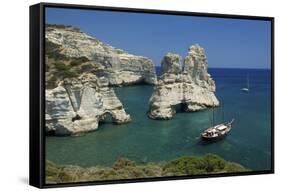 Kleftiko, Milos, Cyclades, Greece-Katja Kreder-Framed Stretched Canvas